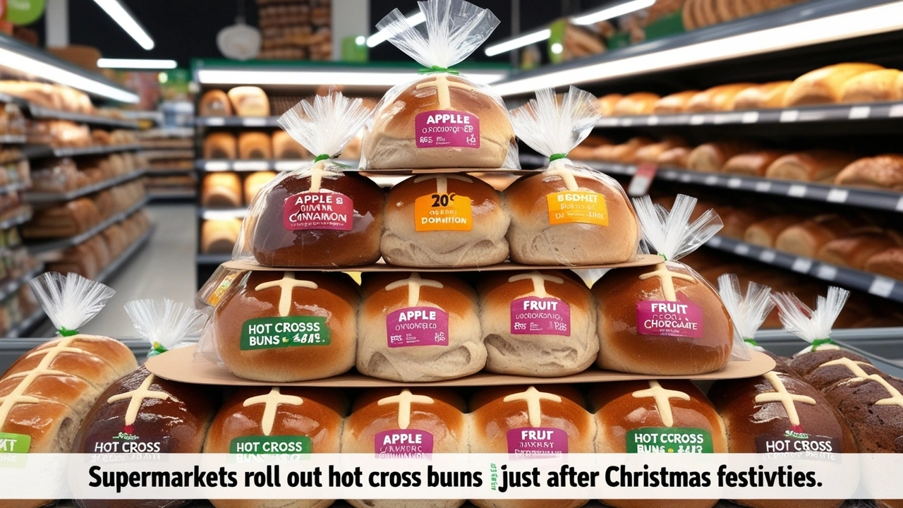 Supermarkets Roll Out Hot Cross Buns Just After Christmas Festivities